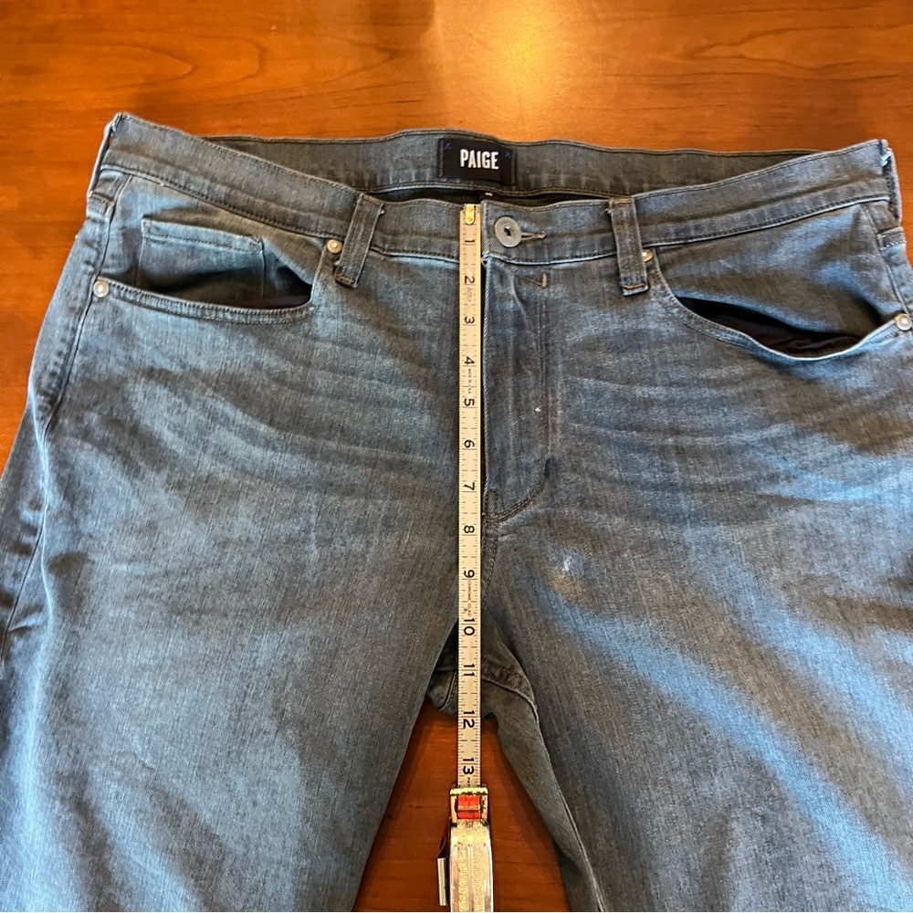 PAIGE Federal Men's Charcoal Gray Slim Straight Fit Cotton Jeans Size 36 - Picture 7 of 15